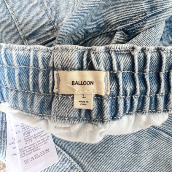 Madewell High Rise Tapered Blue Jeans Size Large Balloon Light Elastic Waist - Picture 9 of 11